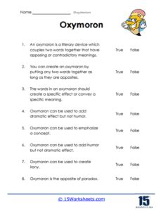 Oxymoron Worksheets - 15 Worksheets.com