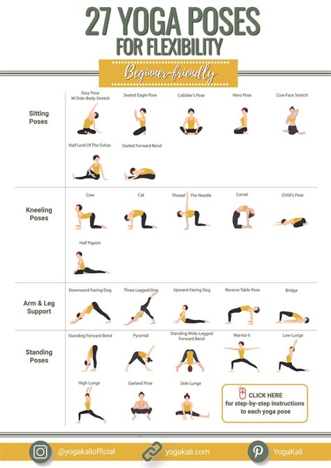 27 easy beginner friendly yoga poses and stretches for increased ...