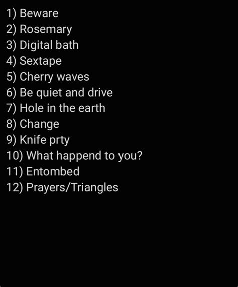 My Favorite Deftones songs. What do you say? : r/deftones