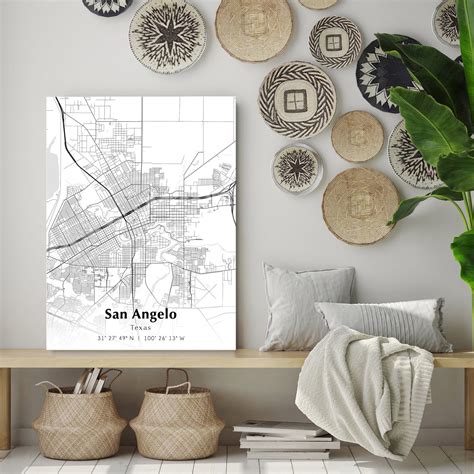 San Angelo City Map Print, San Angelo Texas Map Poster, USA City Street ...