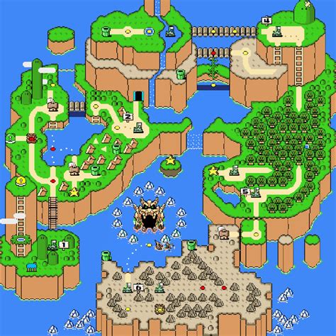 Super Mario World Map Cross Stitch Pattern Overworld Retro Etsy México