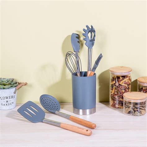 Buy Danube Essential Stainless Steel Utensils Holder Grey Online ...