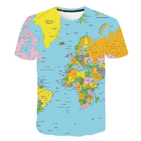 Childrens 3d T Shirts Boy World Childrens Shirt World Map T Shirt