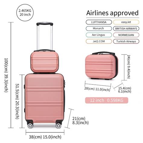K L Kono Abs Wheel Suitcase Set With Vanity Case Nude