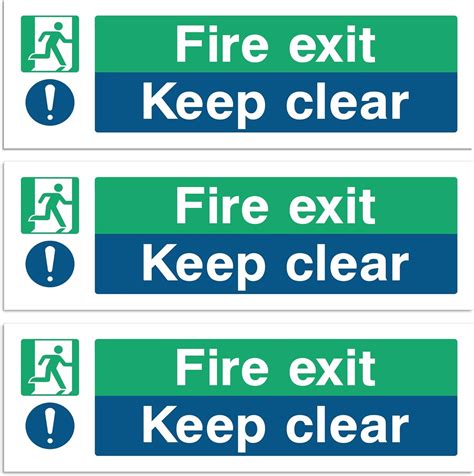 Fire Exit Keep Clear Sign - Multipack 1/2/3/6/12 - Safety Signs