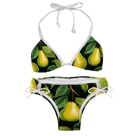 Pear Detachable Sponge Adjustable Strap Bikini Set Two Pack Great For