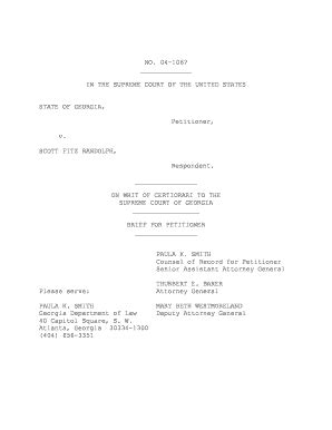 Fillable Online abanet Petitioners brief in Georgia v Randolph 04-1067