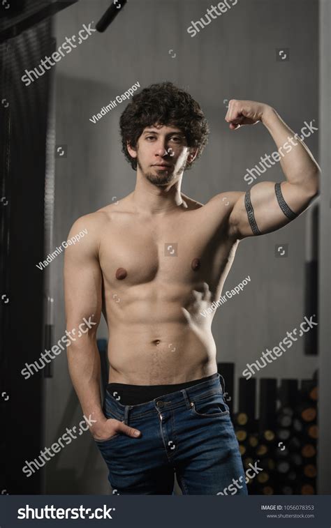 Fitness Athlete Naked Torso Trains On Stock Photo 1056078353 Shutterstock