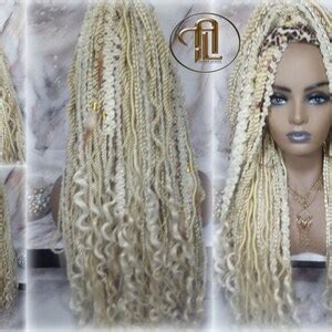 Headband Wig Blonde 613 Braids Dreads Mix Set Twist Soft Crochet Boho Dread Braid Set Bohemian