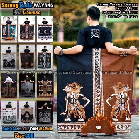 Sarung Wayang Pria Dewasa Sarung Batik Santri Cowok Motif Wayang