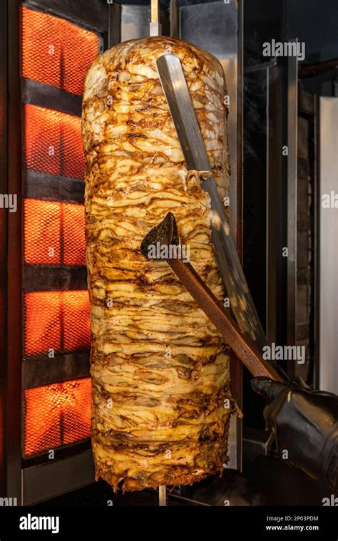 Traditional Turkish Foods Chicken Doner Kebap In Istanbul Turkey