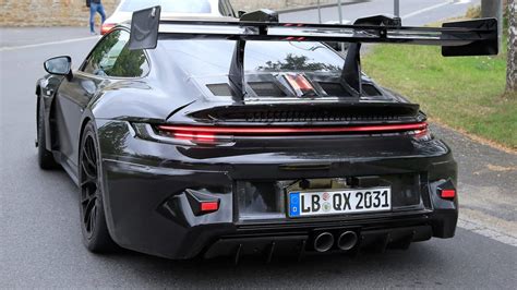 New 992 Porsche 911 GT3 RS spied testing at the Nürburgring