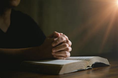 Premium Photo Prayer Person Hand In Black Background Christian