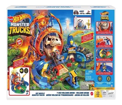 Hot Wheels Monster Trucks T rex Volcano Arena Pista Meses sin interés