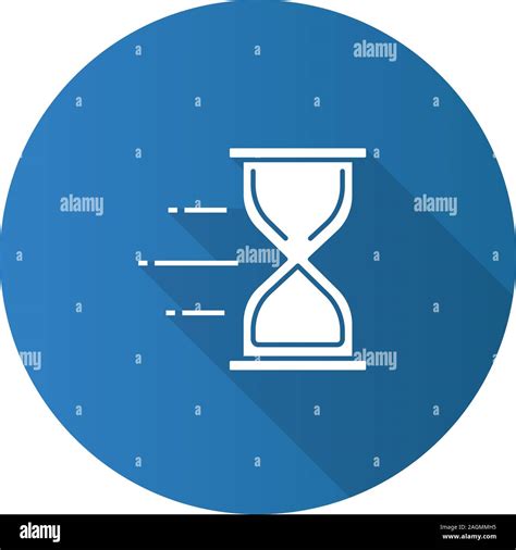 Flying hourglass diseño plana larga sombra glifo icono Sandglass El