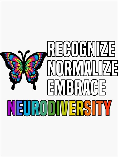 Recognize Normalize Embrace Neurodiversity Sticker For Sale By Color