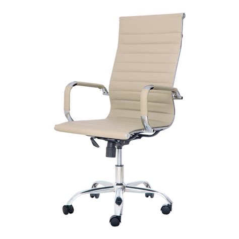 Cadeira Escritório Stripes Presidente Pu Nude Base Giratória Cromada Altura Ajustável Leroy Merlin