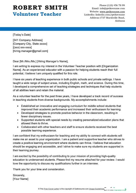 Volunteer Appreciation Letter Template