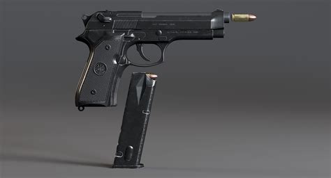 Пистолет Беретта М9 3D Модель $69 - .max .fbx .gltf .obj .ma .upk ...