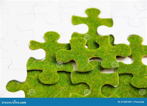 Green Puzzle Piece Stock Image Image Of Link Object 41405189