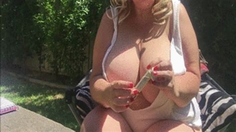 BBW Outdoor Smoking A Cig Masturb And Giving JOI Big Tits BBW Milf Hot Exhibitionist Clips Sale