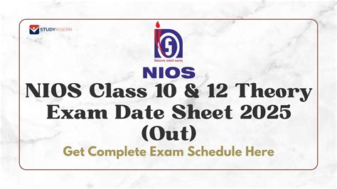NIOS Class 10 & 12 Theory Exam Date Sheet 2025 (Out): Get Complete Exam