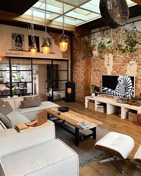 Industrial Brick Living Room