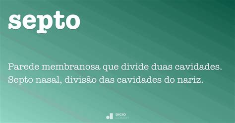 O Que Significa Septo - Septo - Dicio, Dicionário Online de Português