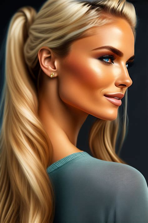 Lexica Blonde Girl With A Ponytail Closeup