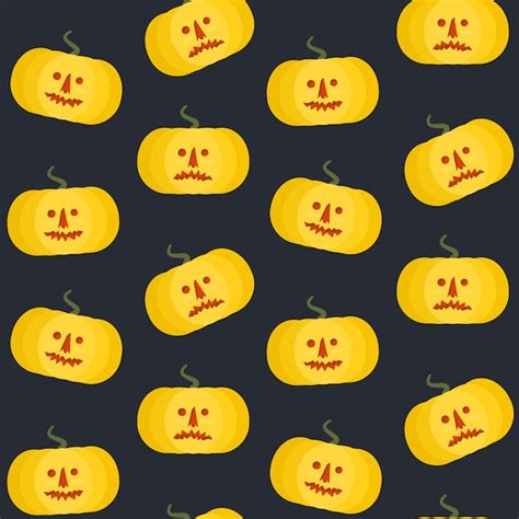Premium Vector Spooky Halloween Pumpkins Seamless Pattern