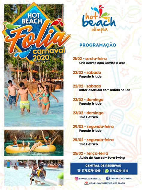 Hot Beach de Olímpia terá programação de Carnaval no parque Juliana Rangel