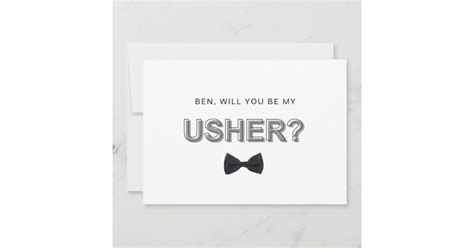 Bold Outline Usher Proposal Card Zazzle