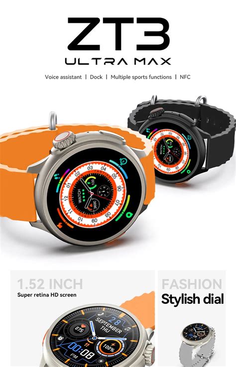 2024 Newest Zt3 Ultra Max Smart Watch Ip67 Waterproof 250mah 1.52inch ...