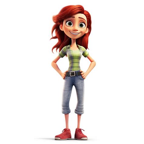 Linda niña flaca de dibujos animados de pixar | Foto Premium