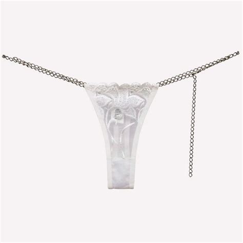 Calcinha Fio Dental Stress Biju Cavala Branco Lingerie Sensualle Shopee Brasil