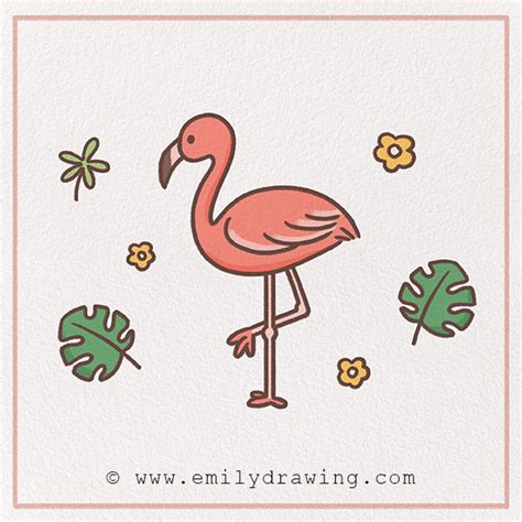 How To Draw A Flamingo Emily Drawing