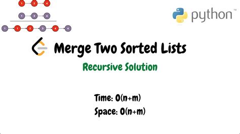 Merge Two Sorted Lists Python Recursion Solution Youtube