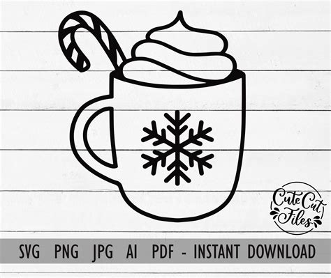 Hot Cocoa Svg Png Hot Cocoa Outline Svg Hot Chocolate Svg Hot Chocolate