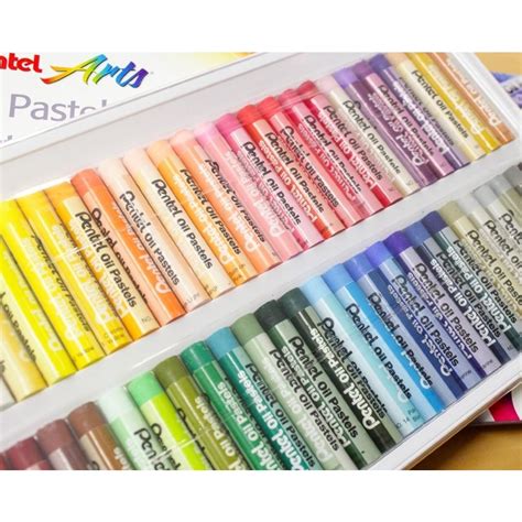 Giz De Cera Pastel A Óleo 50 Cores Pentel Arts Escorrega o Preço