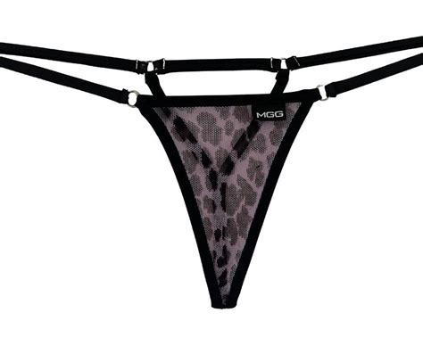 Sheer Leopard Print Micro Thong Bikini String Bottom Swimwear Etsy Uk