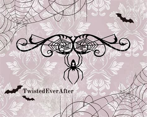 Gothic Black Widow With Web Svg Png  Black Gothic Etsy Canada