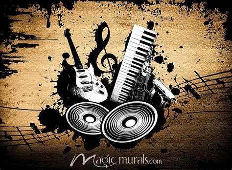 Grunge Music Wallpaper Wall Mural By Magic Murals
