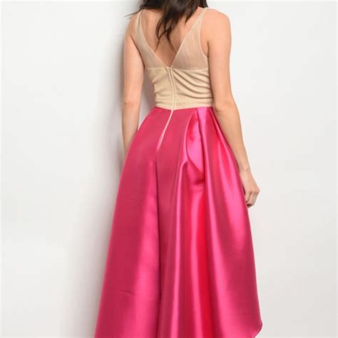 Trend Setter Diva Couture Dresses Jewel Embellished Nude Fuscia
