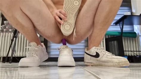Gay Twink Jerks Off With Sneakers And Jumps On A Dildo Thisvid