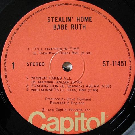 Babe Ruth Stealin Home Record Cellar Canada