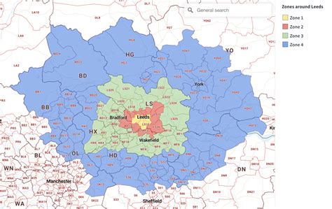 Postcode District Zones Around Leeds Maproom Hot Sex Picture