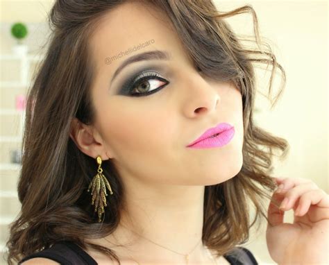 Michelli Make Up Maquiagem Prata Com Glitter
