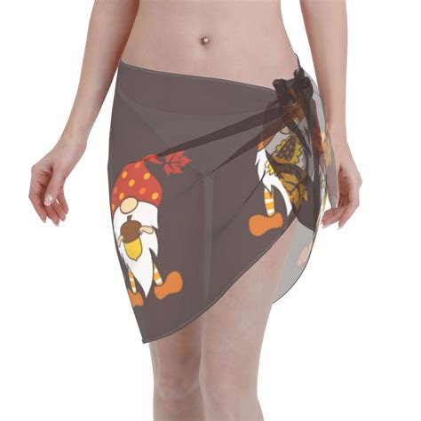 Adobk Fall Gnomes Swimsuit Coverups For Women Beach Bikini Short Skirt For Swimwear Walmart