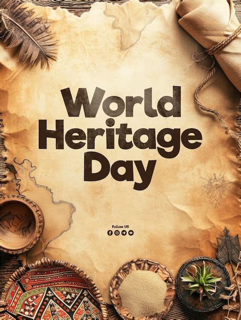 Plantilla De Póster Del Día Del Patrimonio Mundial Y Publicación En Las