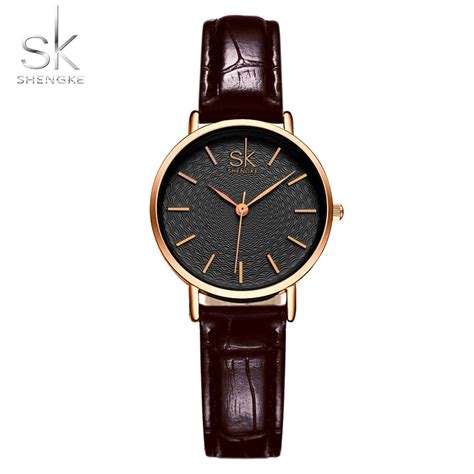 Shengke-Women-Dress-Wrist-Watches-Red-Black-Leather-Watchband-Luxury ...